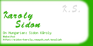 karoly sidon business card